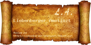Liebenberger Ametiszt névjegykártya